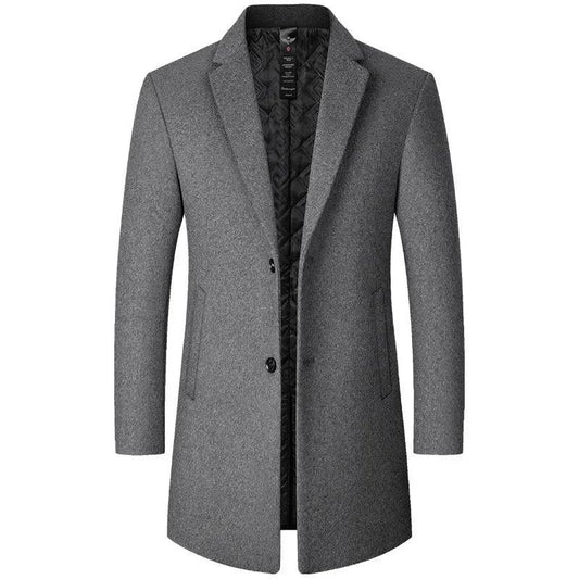 Solid Woolen Men's Coat - Men's Coat - LeStyleParfait