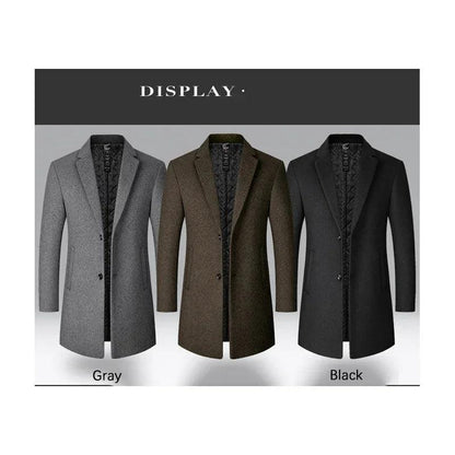 Solid Woolen Men's Coat - Men's Coat - LeStyleParfait