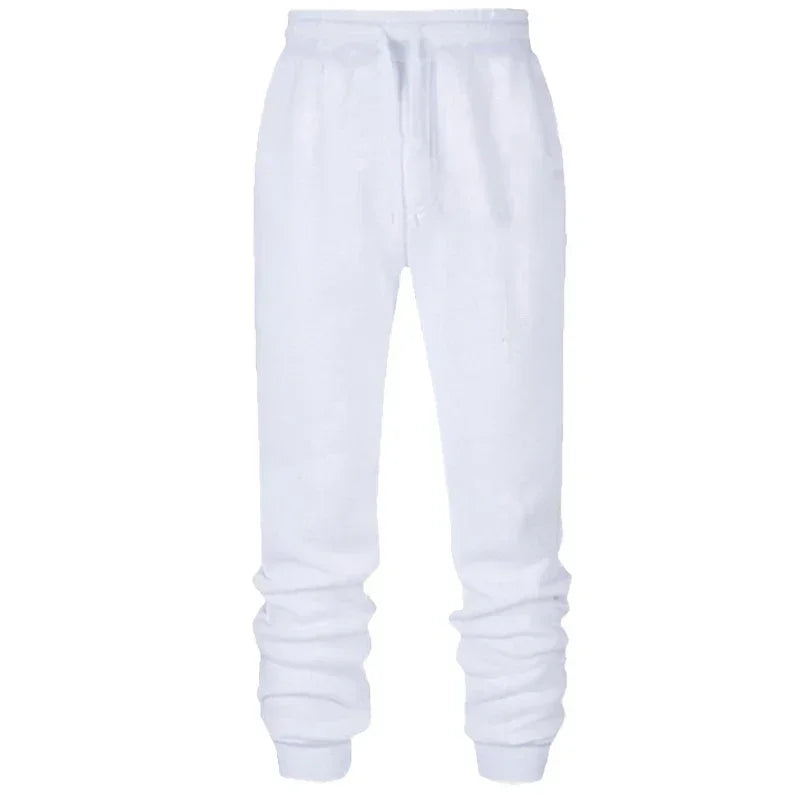 Sporty Casual Men Jogger Pants - Mid Rise Elastic Waist