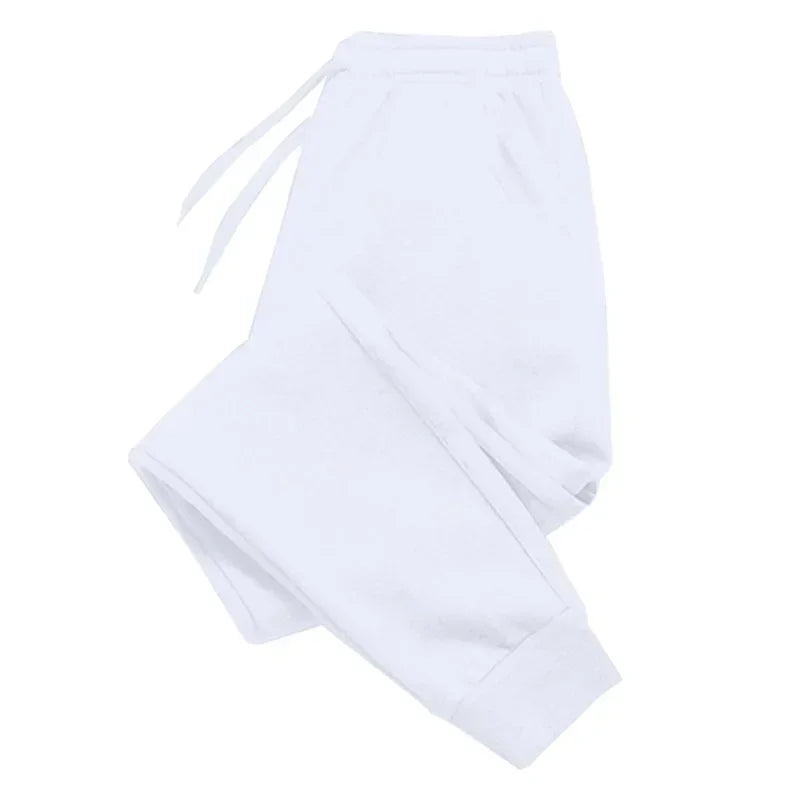 Sporty Casual Men Jogger Pants - Mid Rise Elastic Waist