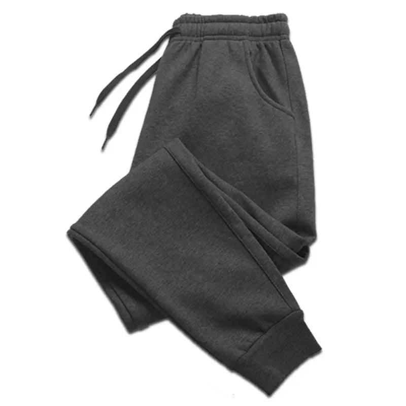 Sporty Casual Men Jogger Pants - Mid Rise Elastic Waist