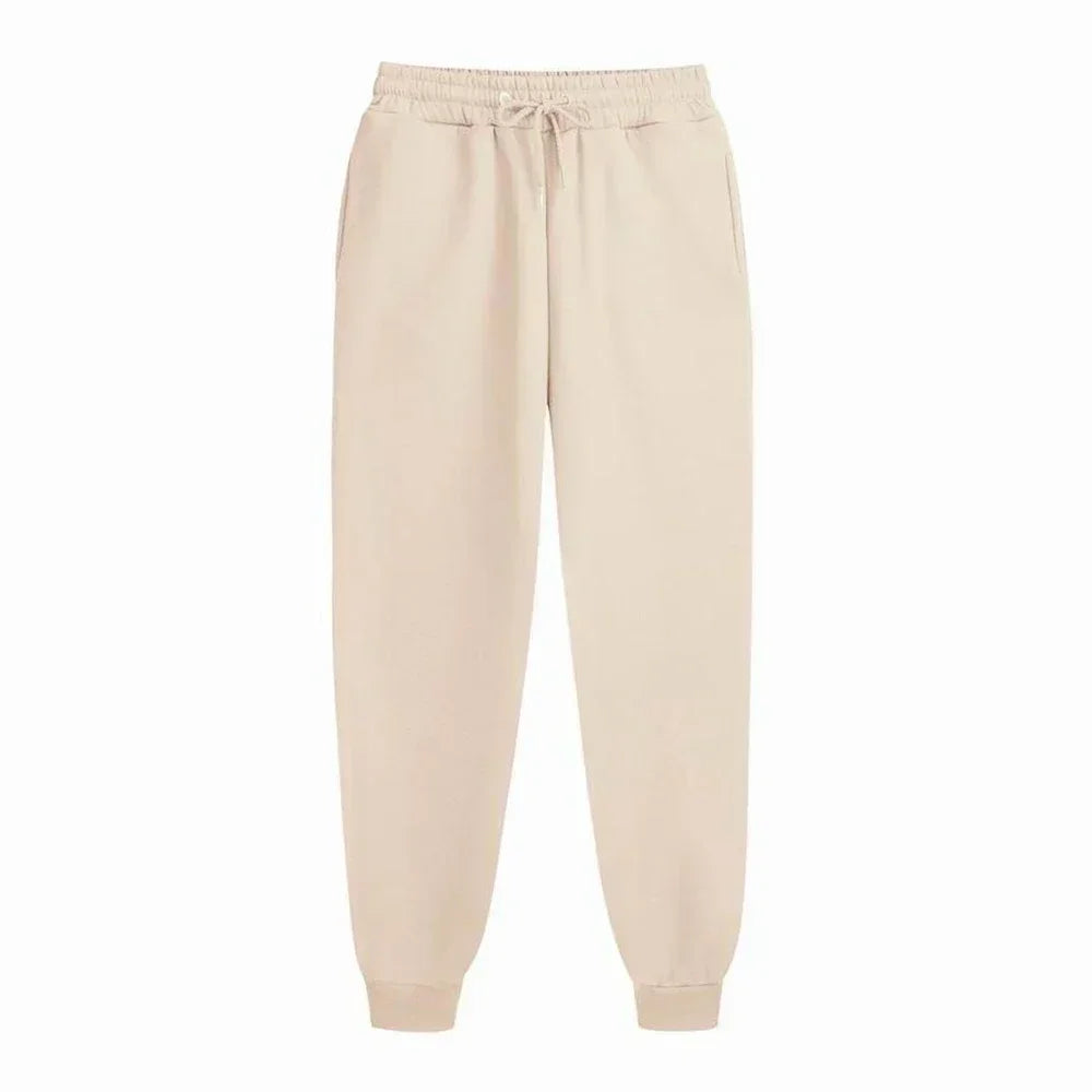 Sporty Casual Unisex Jogger Pants - Mid Rise Fleece Comfort