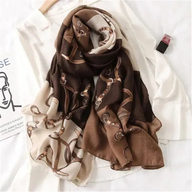 LeStyleParfait Women's Scarves & Shawls Stylish Wrap Scarf Printed Silk Satin -Scarf