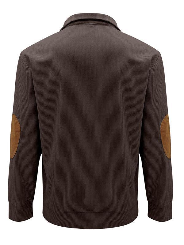 Stand Collar Corduroy Men Sweatshirt - Men Sweatshirt - LeStyleParfait