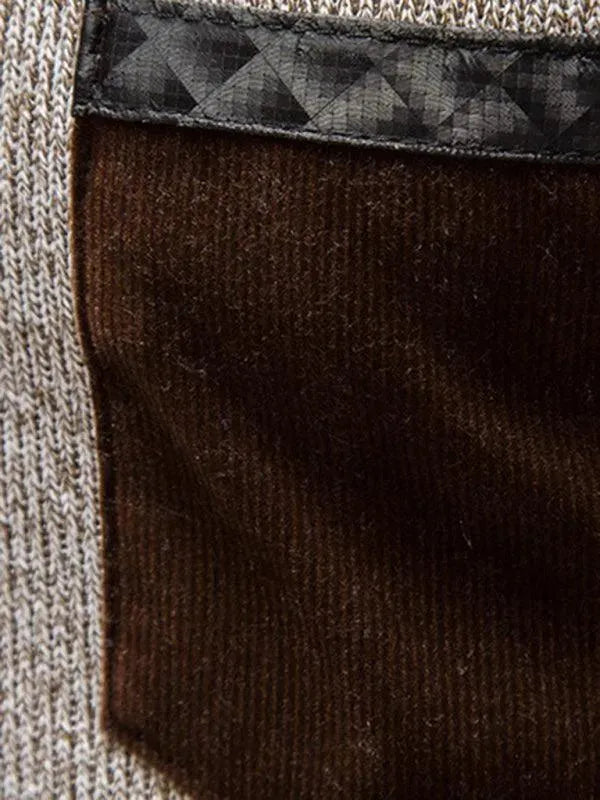 Stand-Up Collar Patchwork Zipper Men Turtleneck Sweater - Pullover Sweater - LeStyleParfait