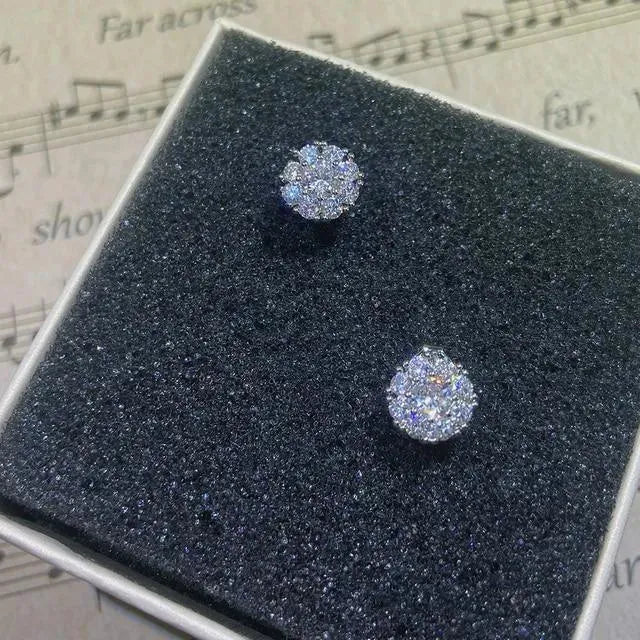 Sterling Silver Round Stud Earrings - Earrings - LeStyleParfait