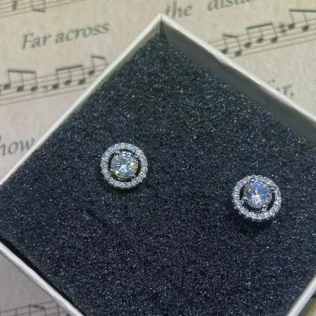 Sterling Silver Round Stud Earrings - Earrings - LeStyleParfait
