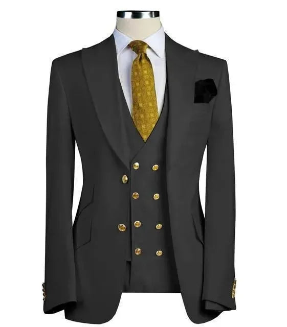 Storm Black Three Piece Suit - Three Piece Suit - LeStyleParfait