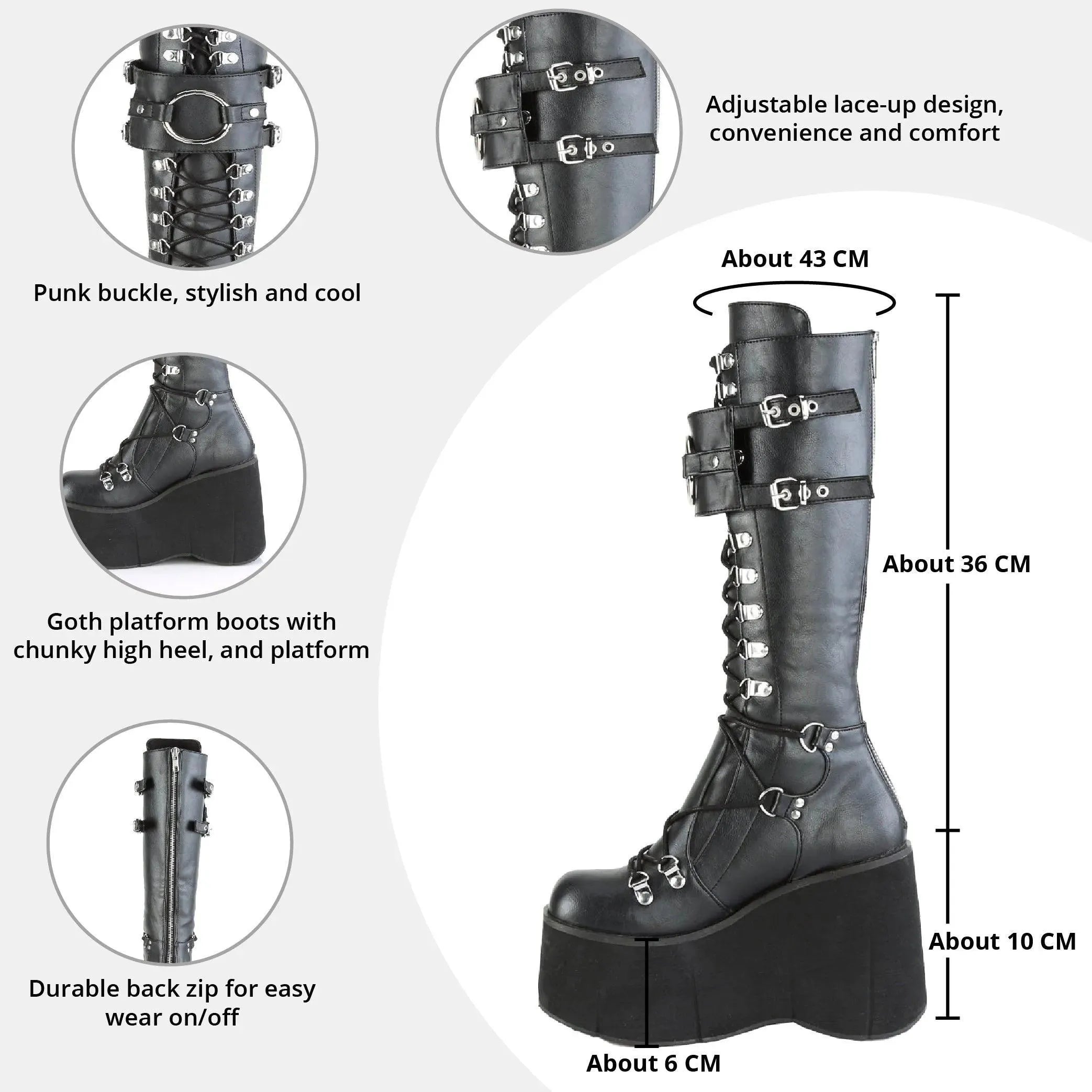 Strap Platform Wedges Boots - Wedge Shoes - LeStyleParfait