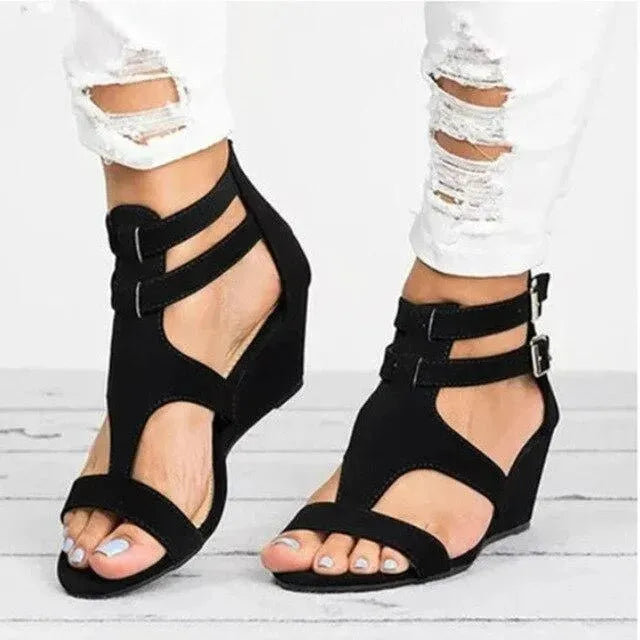 Strap Wedge Sandals - Wedge Shoes - LeStyleParfait