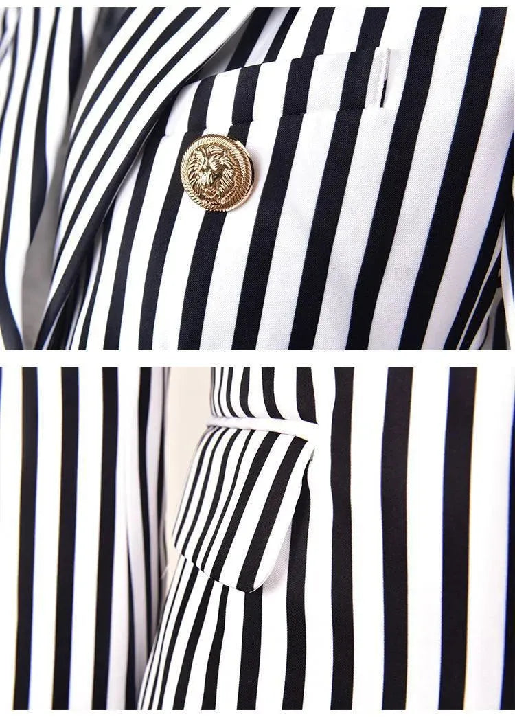 Striped Blazer Women - Casual - Striped-Pinstriped - Striped Blazer - LeStyleParfait