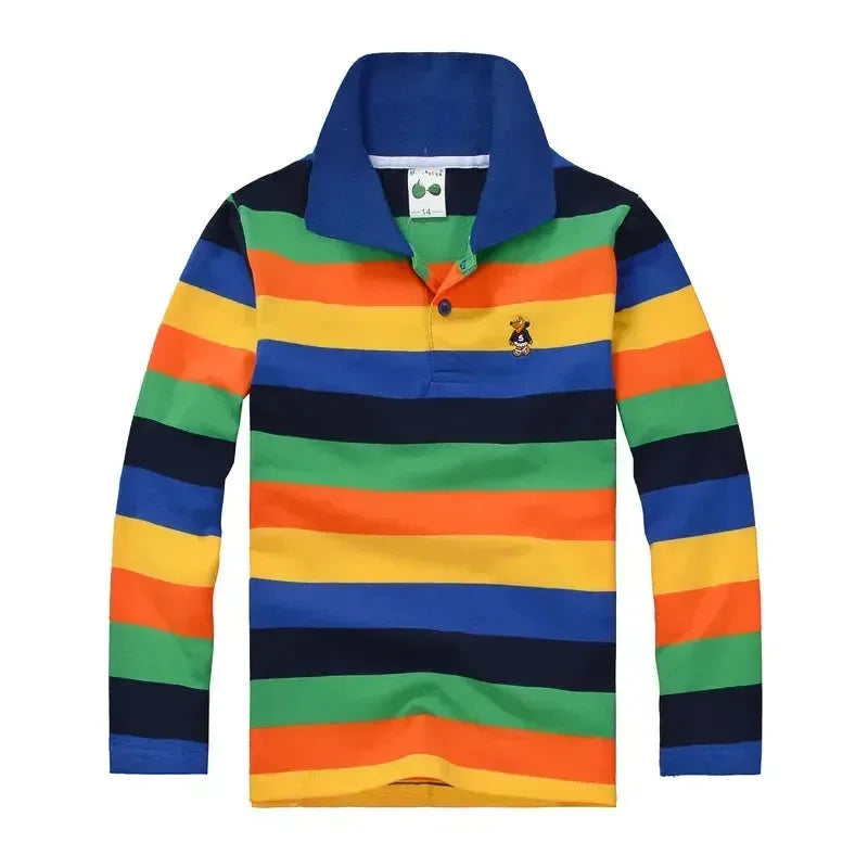 Striped Long Sleeve Polo Shirt for Kids - Polo Shirt - LeStyleParfait