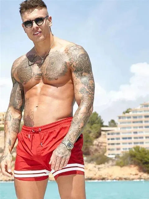 Striped Men Beach Shorts - Beach Shorts - LeStyleParfait