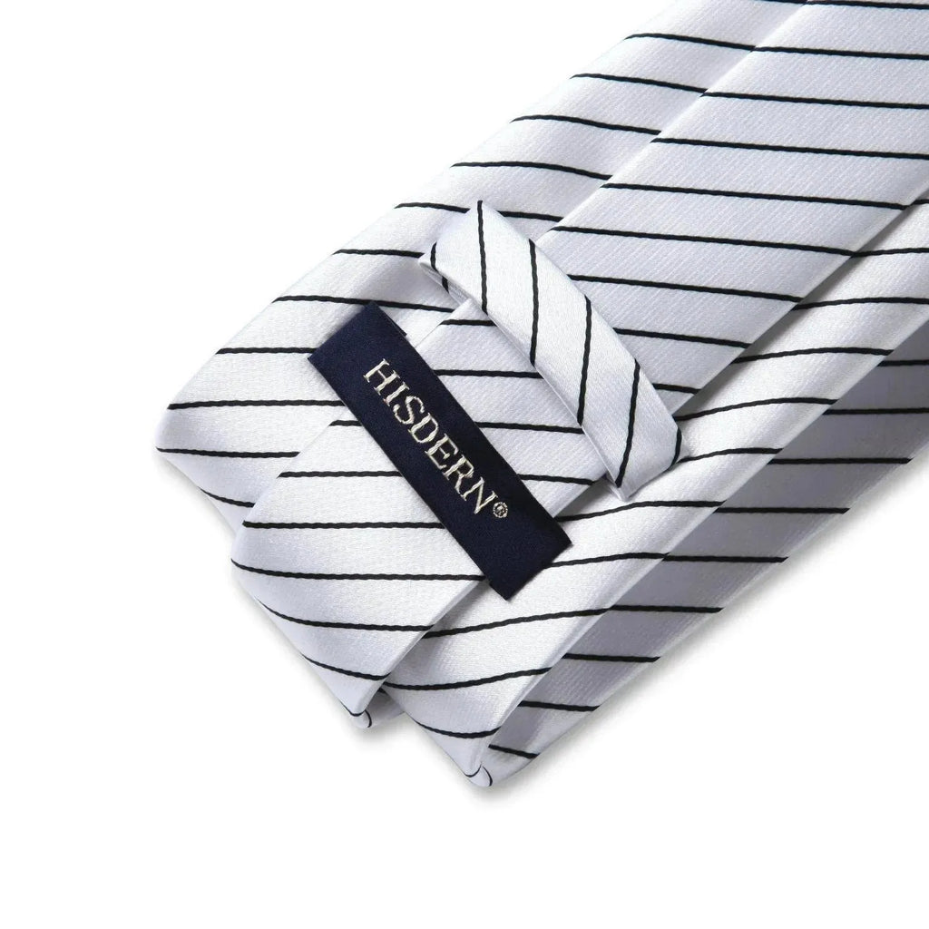Striped Necktie Handkerchief Set - Necktie - LeStyleParfait