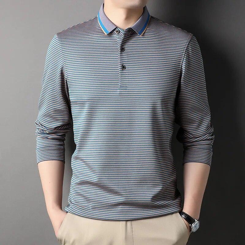 Striped Polo Shirt Long Sleeves - Polo Shirt - LeStyleParfait