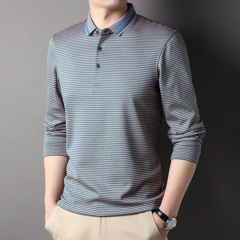 Striped Polo Shirt Long Sleeves - Polo Shirt - LeStyleParfait