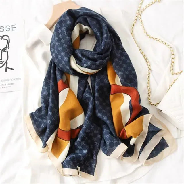 LeStyleParfait Women's Scarves & Shawls Stylish Wrap Scarf Striped-Pinstriped Cotton -Scarf