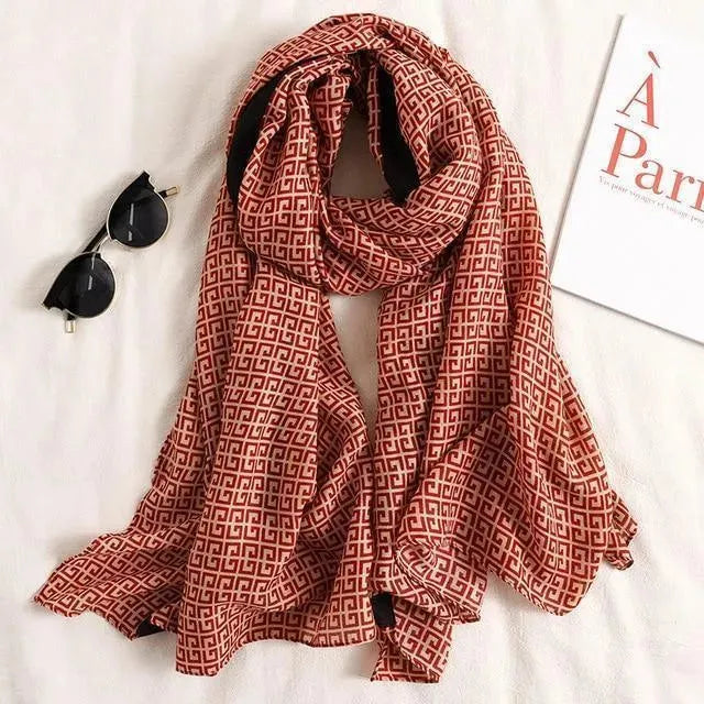 LeStyleParfait Women's Scarves & Shawls Stylish Wrap Scarf Striped-Pinstriped Cotton -Scarf