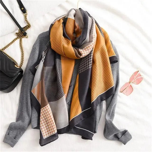 LeStyleParfait Women's Scarves & Shawls Stylish Wrap Scarf Striped-Pinstriped Cotton -Scarf