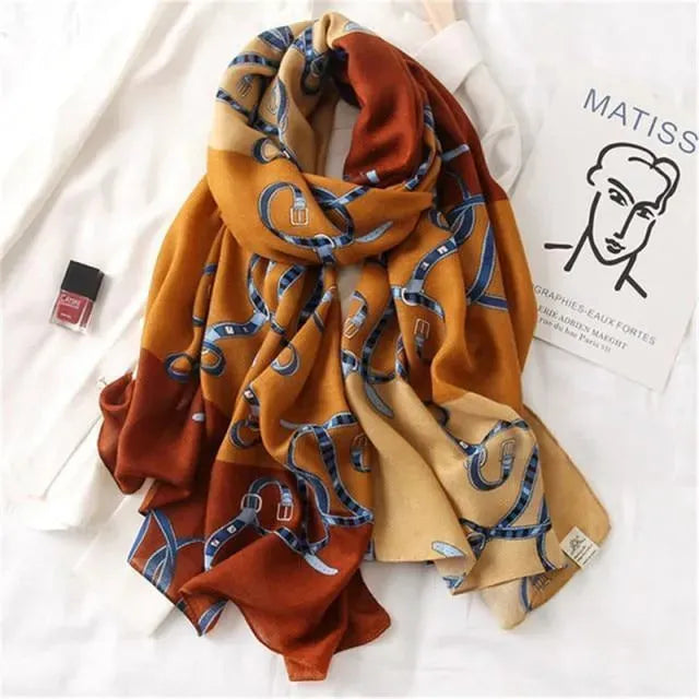 LeStyleParfait Women's Scarves & Shawls Stylish Wrap Scarf Striped-Pinstriped Cotton -Scarf