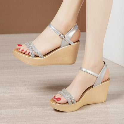 Stylish 2-Straps Wedge Sandals - Wedge Shoes - LeStyleParfait