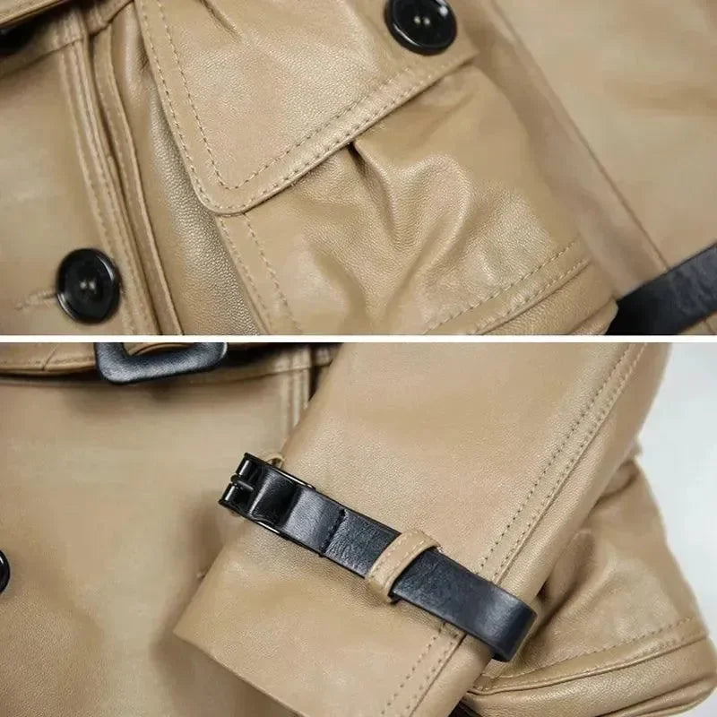 Stylish Chic Leather Women Coat - Coat - LeStyleParfait