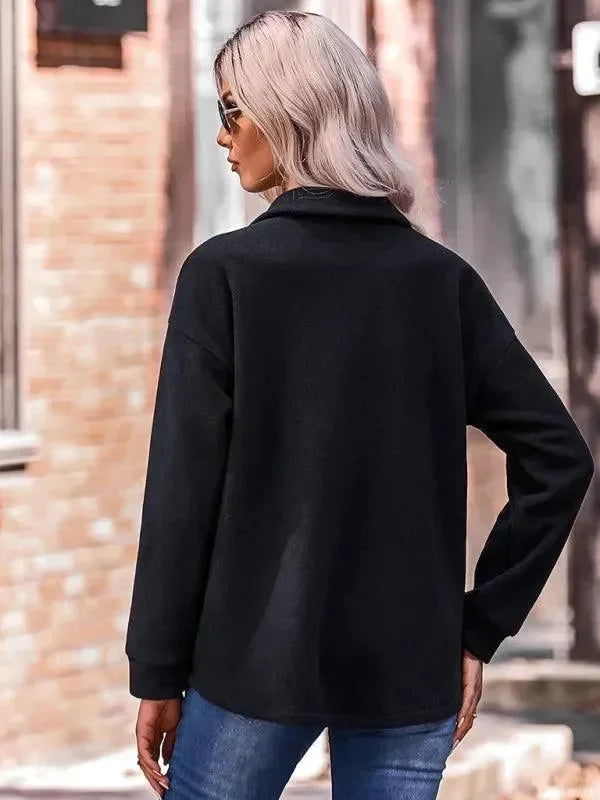 Stylish Patchwork V-Neck Women Coat - Coat - LeStyleParfait