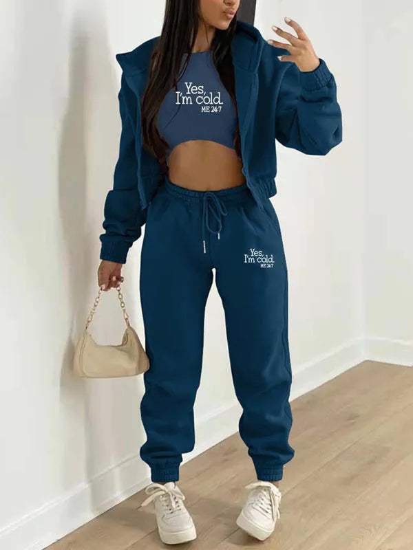 Stylish Women Casual Lettered Two-Piece Set - Casual Tracksuit Set - LeStyleParfait