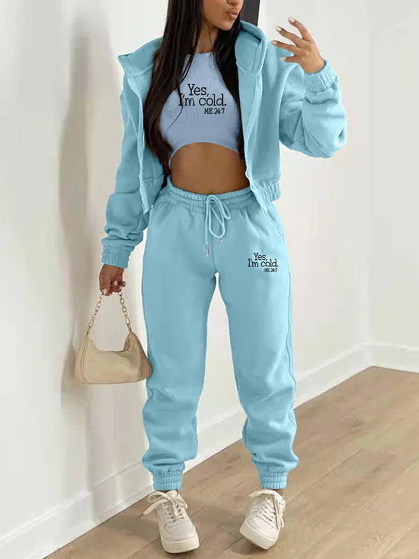 Stylish Women Casual Lettered Two-Piece Set - Casual Tracksuit Set - LeStyleParfait
