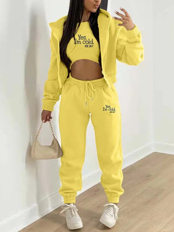 Stylish Women Casual Lettered Two-Piece Set - Casual Tracksuit Set - LeStyleParfait