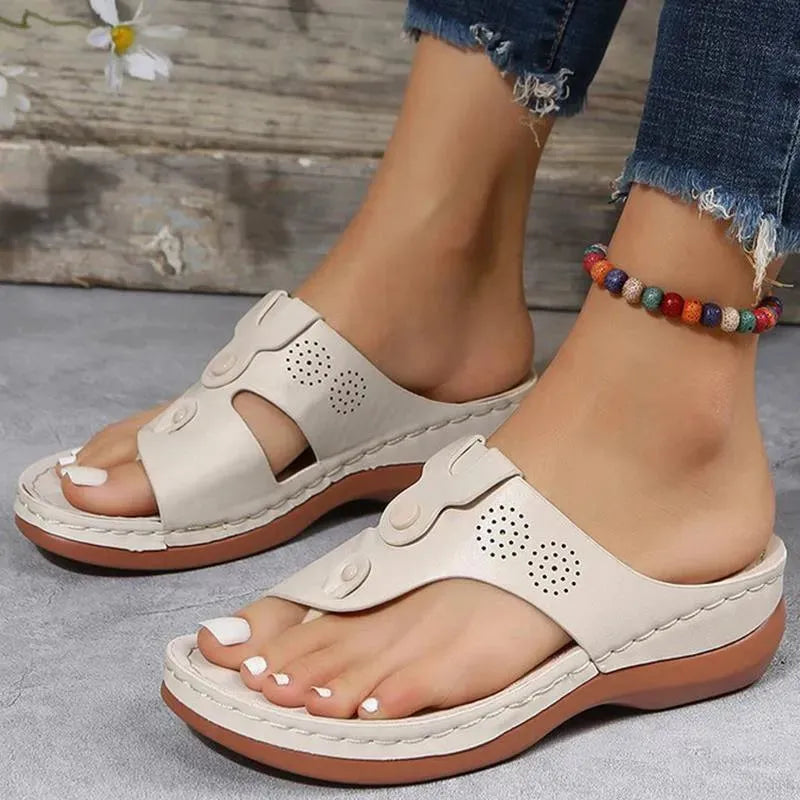 Summer Low Heel Wedge Sandals - Wedge Shoes - LeStyleParfait