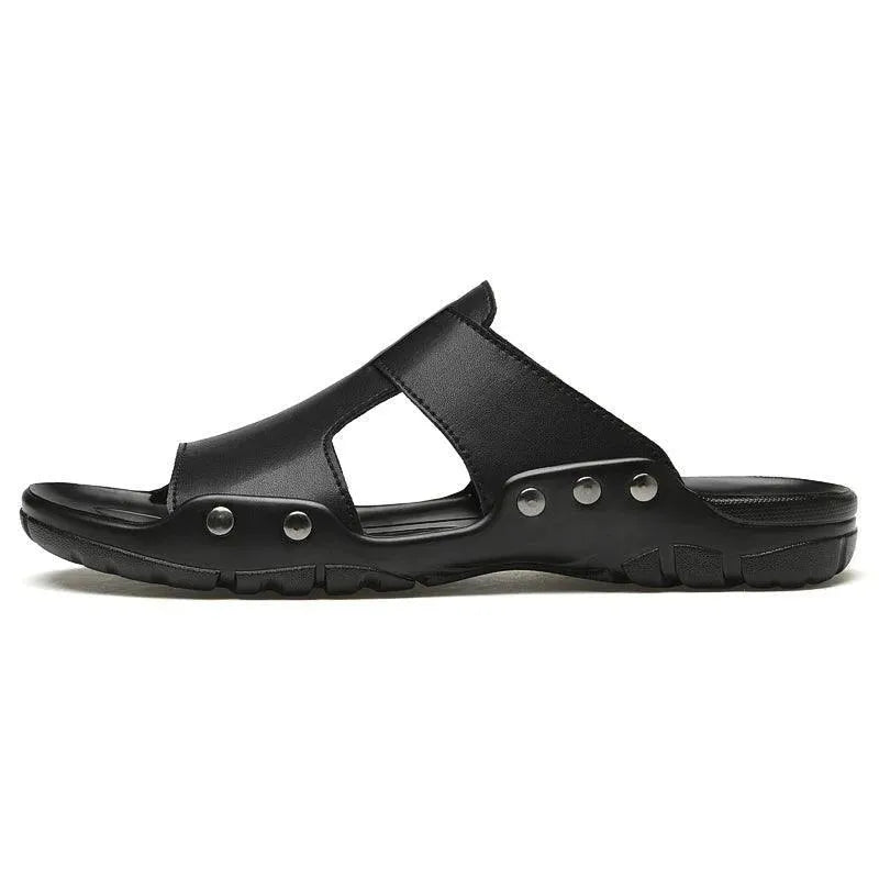 Summer Slip On Leather Sandals - Sandals - LeStyleParfait