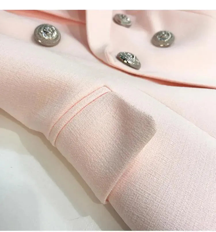 The Conscientiousness Pink Blazer Women - Formal-Business - Plain-Solid - Double-Breasted Blazer - LeStyleParfait