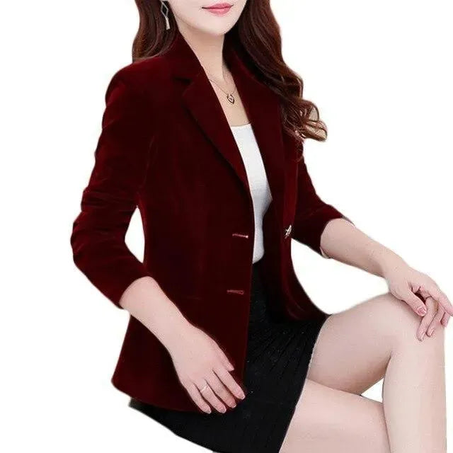 The Tender Velvet Blazer Women - Casual - Plain-Solid - Velvet Blazer - LeStyleParfait