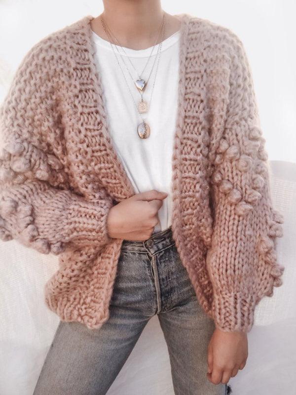 Thick Knitted Twist Loose Cardigan - Cardigan Sweater - LeStyleParfait