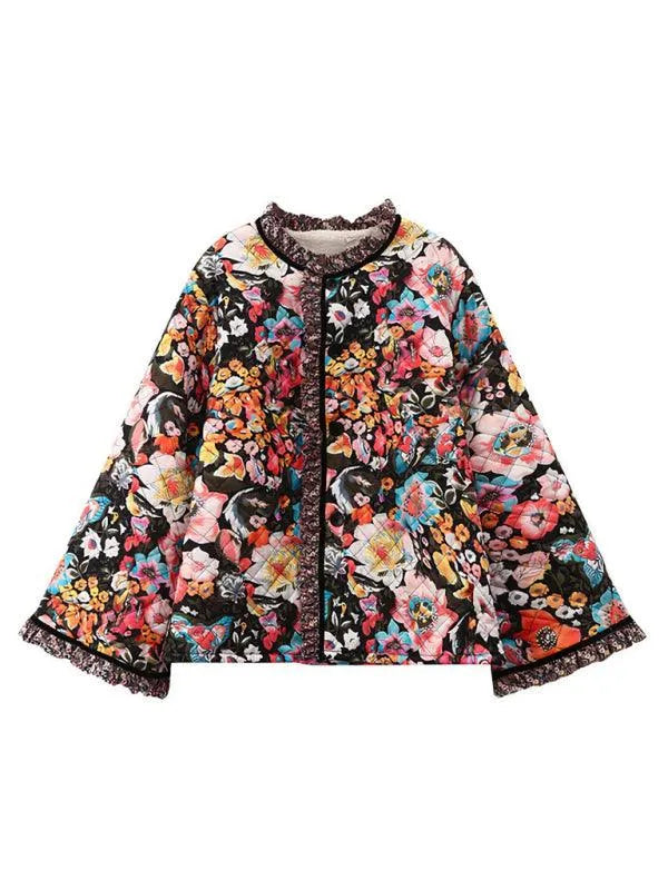 Trendy Loose Winter Print Quilted Coat-Quilted Coat-LeStyleParfait