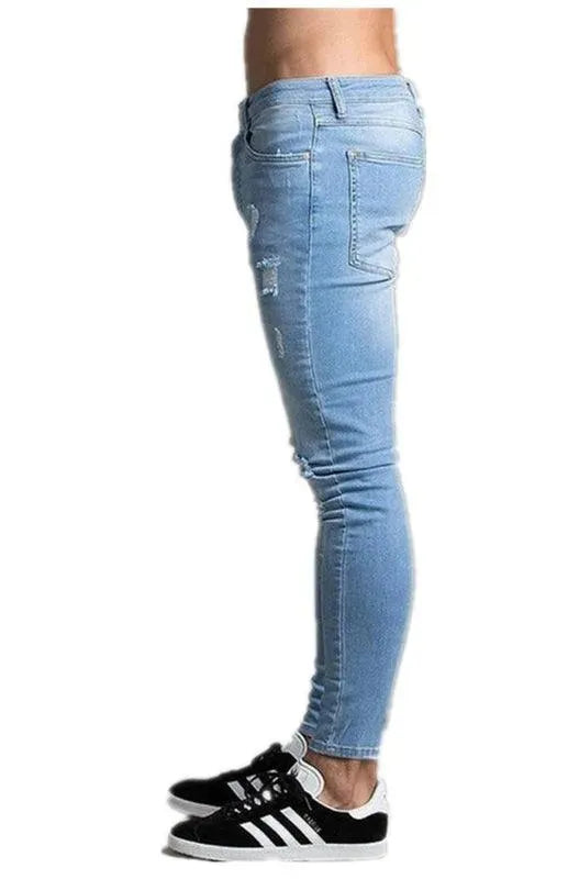 Men Frayed Slim Fit Jeans - Men's Jeans - LeStyleParfait