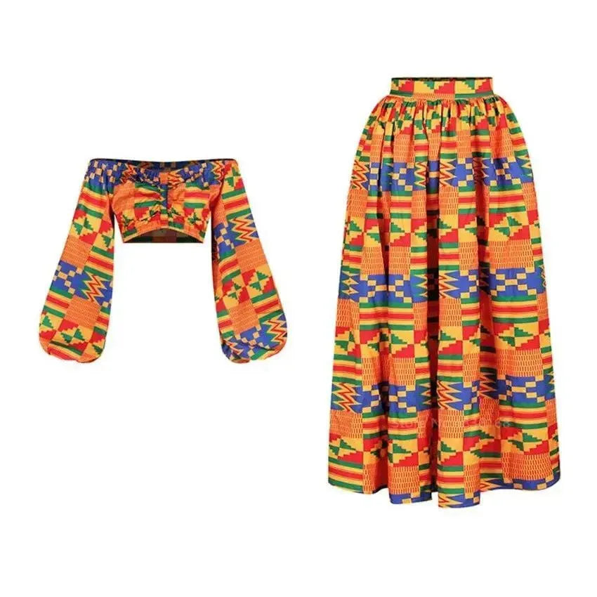 Trendy Women African Two-Piece Skirt Set - African Skirt Set - LeStyleParfait
