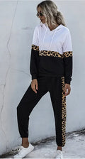Trendy Women Colorblock Fleece Two-Piece Set - Colorblock Lounge Set - LeStyleParfait