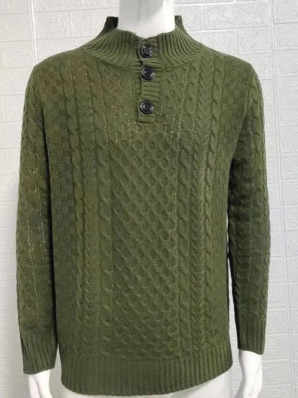 Turtle Collar Knitted Men Sweater - Pullover Sweater - LeStyleParfait