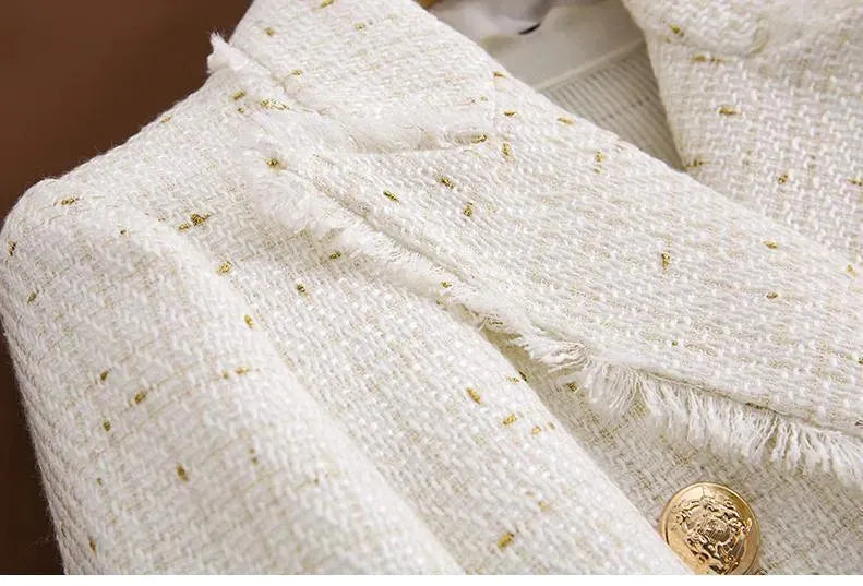 Tweed Blazer Women - Casual - Plain-Solid - Tweed Blazer - LeStyleParfait