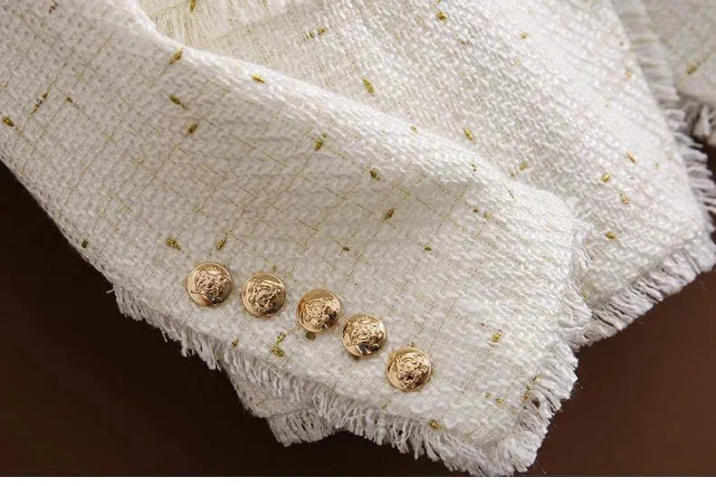 Tweed Blazer Women - Casual - Plain-Solid - Tweed Blazer - LeStyleParfait