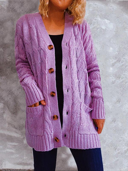 Twist Pocket Long Women Cardigan Sweater - Cardigan Sweater - LeStyleParfait