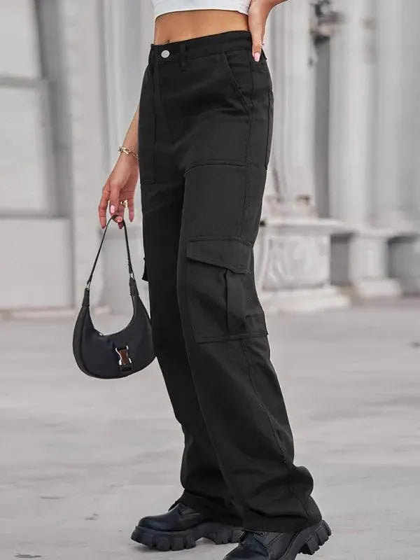 Women Solid Twill Cargo Pants - Cargo Pants - LeStyleParfait