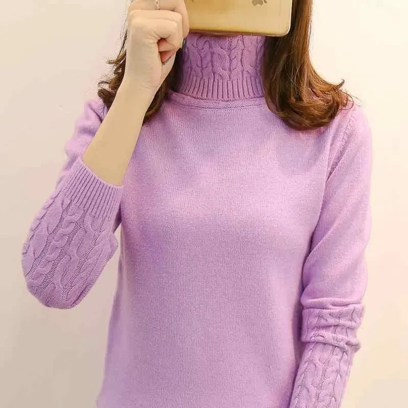 V-Design Turtleneck Sweater - Pullover Sweater - LeStyleParfait