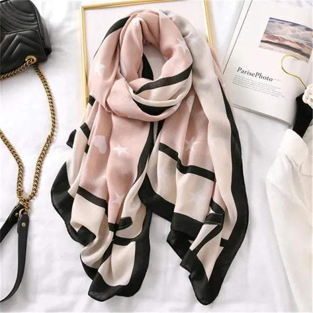 LeStyleParfait Women's Scarves & Shawls Stylish Wrap Scarf Printed Cotton -Scarf
