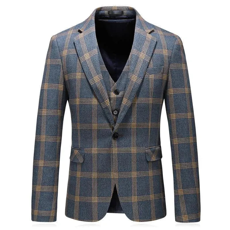 Whitley Three-Piece Checked Suit - Plaid Suit - LeStyleParfait