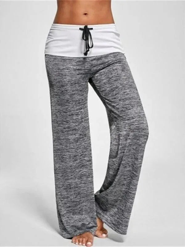 Wide-Leg Drawstring Women Yoga Pants - Women Pants - LeStyleParfait