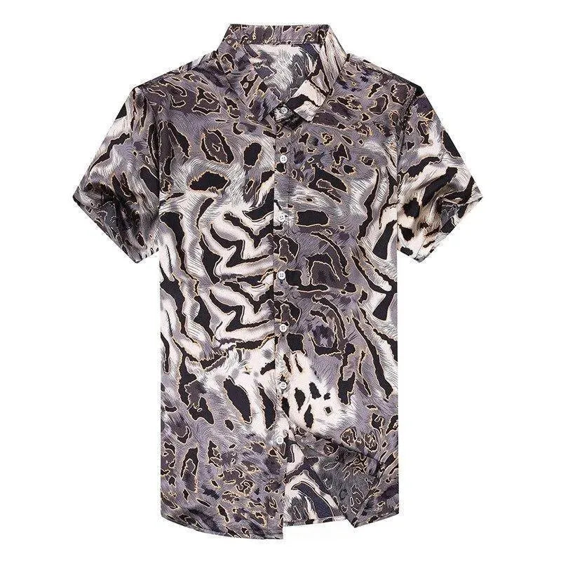 Wild Print Satin Silk Shirt For Men - Silk Shirt - LeStyleParfait