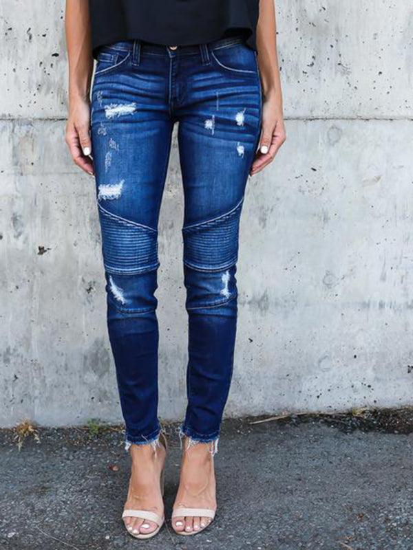 Women Biker Skinny Jeans - Women Jeans - LeStyleParfait